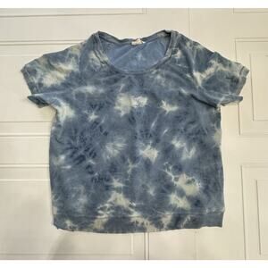 Jane and Delancey Womens Sz Large L Blue Short Sleeve Tie-Dye Sweatshirt